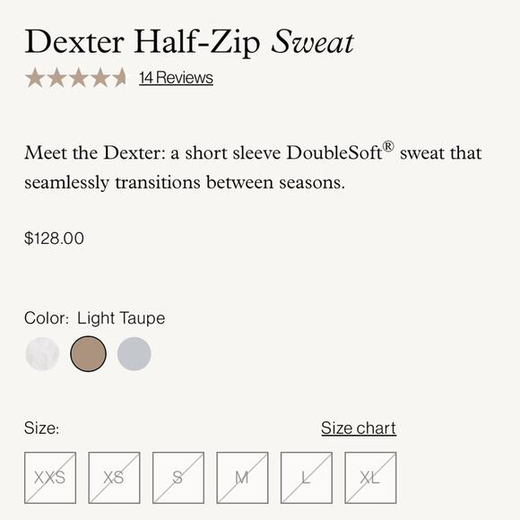 Varley Dexter Half Zip Sweat Top Taupe Neutral Athleisure Cape Collar Medium - Picture 12 of 16